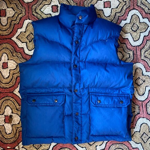 VTG Skor Adventure Outdoor Gear Men's M Cobalt Blue Down-Filled Vest - Picture 1 of 10